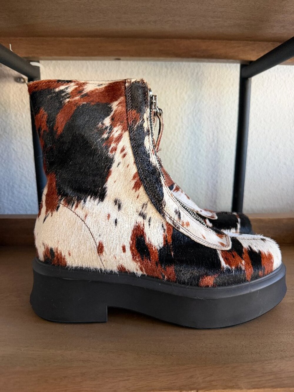STEVE MADDEN Jones calf-hair fur/leather boots NEW 7.5